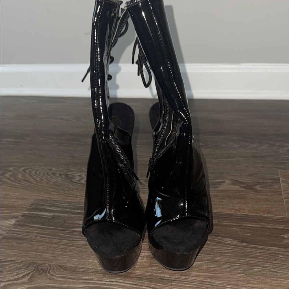 Black Patent Leather Women's Boots